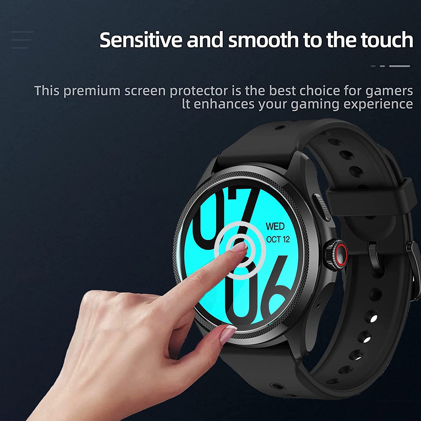 Lamshaw Compatible for Ticwatch Pro 5 Screen Protector, [3 Pack] 9H Tempered Glass Screen Protector Film Compatible for Ticwatch Pro 5 Android Smartwatch (3 PACK)  lamshaw   