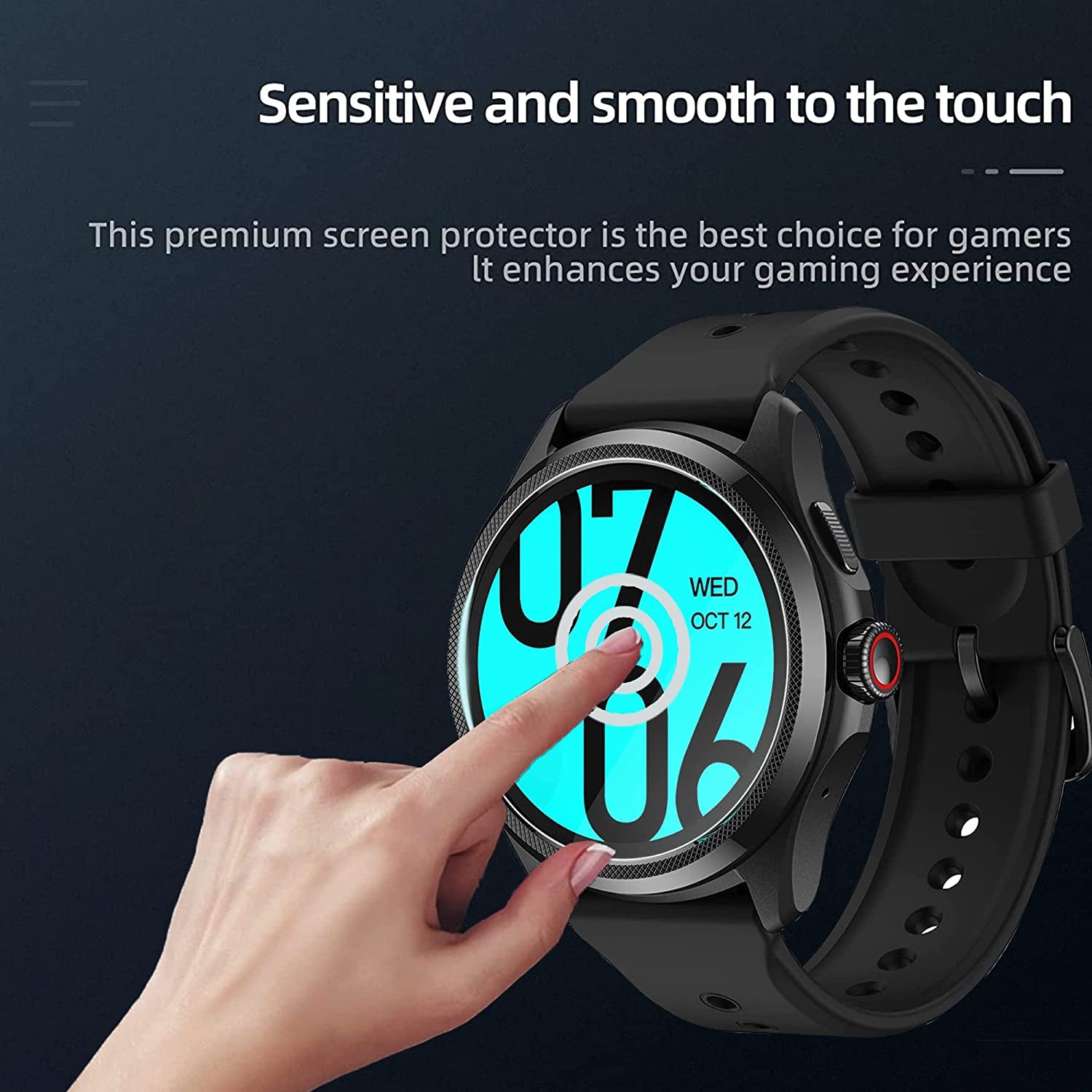 Lamshaw Compatible for Ticwatch Pro 5 Screen Protector, [3 Pack] 9H Tempered Glass Screen Protector Film Compatible for Ticwatch Pro 5 Android Smartwatch (3 PACK)  lamshaw   