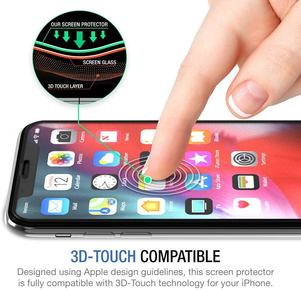 TETHYS Glass Screen Protector Designed for Iphone 11 / Iphone XR (6.1") [Edge to Edge Coverage] Full Protection Durable Tempered Glass Compatible Iphone XR/11 [Guidance Frame Include] - Pack of 3  TETHYS   