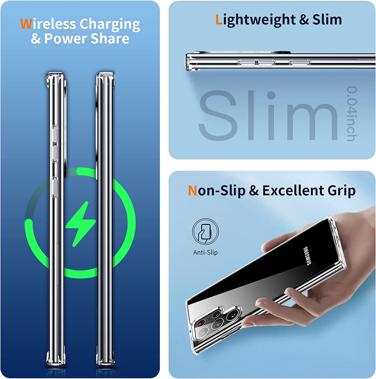 Meifigno Crystal Clear Case for Galaxy S22 Ultra - 6.8 Inch, 20X Anti-Yellow, Military-Grade Protection, Soft Bumper, Natural Series  Meifigno   