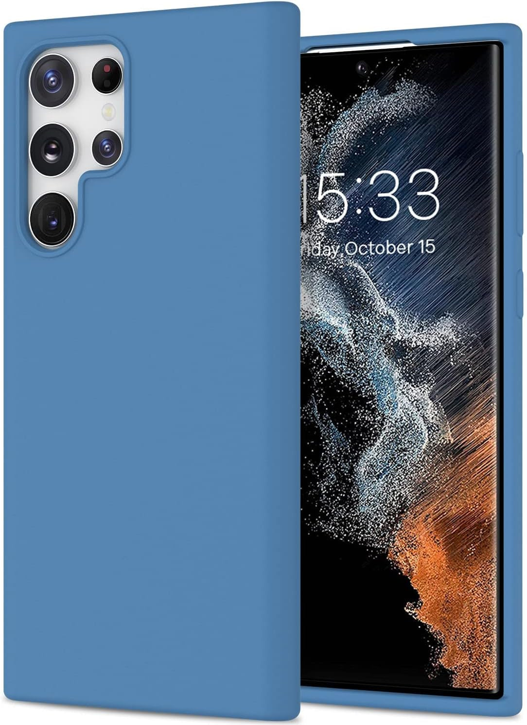 DEENAKIN for Samsung Galaxy S22 Ultra Case Silicone,Silky Smooth Flexible Gel Rubber Bumper Cover with Soft Microfiber Lining Slim Fit Protective Phone Case for Samsung Galaxy S22 Ultra Bright Yellow  DEENAKIN Sea Blue Samsung Galaxy S22 Ultra 