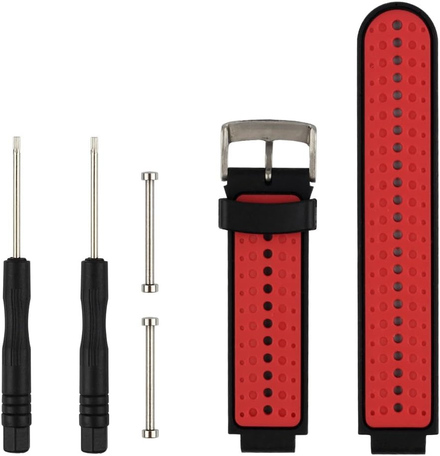 Ybludiy Compatible with Garmin Forerunner 235 Band,Soft Silicone Replacement Watch Band Fit Garmin Forerunner 235/235 Lite/220/230/620/630/735Xt/Approach S20/S6/S5 Bands  Ybludiy 01-Black&Orange  