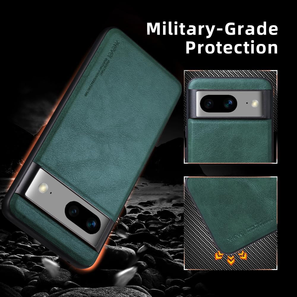 X-Level Google Pixel 8 Case, Thin Slim Premium PU Leather Soft TPU Bumper Shockproof Protective Phone Cover for Google Pixel 8 2023 (Green)  pipilu   