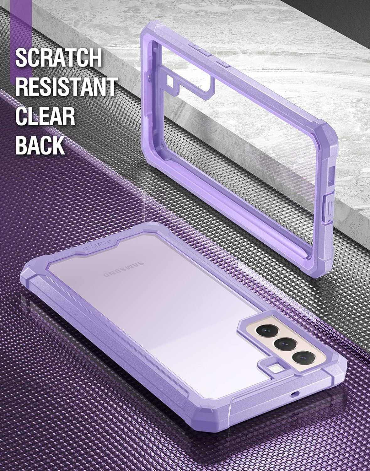 Poetic Guardian Case for Samsung Galaxy S22+ plus 5G 6.6" (2022) [6FT Mil-Grade Drop Tested], Built-In Screen Protector Work with Fingerprint ID, Full Body Rugged Shockproof Cover Case, Purple/Clear  Poetic   