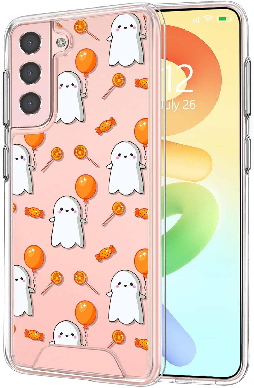 Rayboen for Samsung Galaxy S21 Case, Hybrid Clear Shockproof Cell Phone Cover for Samsung Galaxy S21 5G, Anti-Scratch Transparent Sleek Light Durable Cover for Men Women  Rayboen D- Candy  