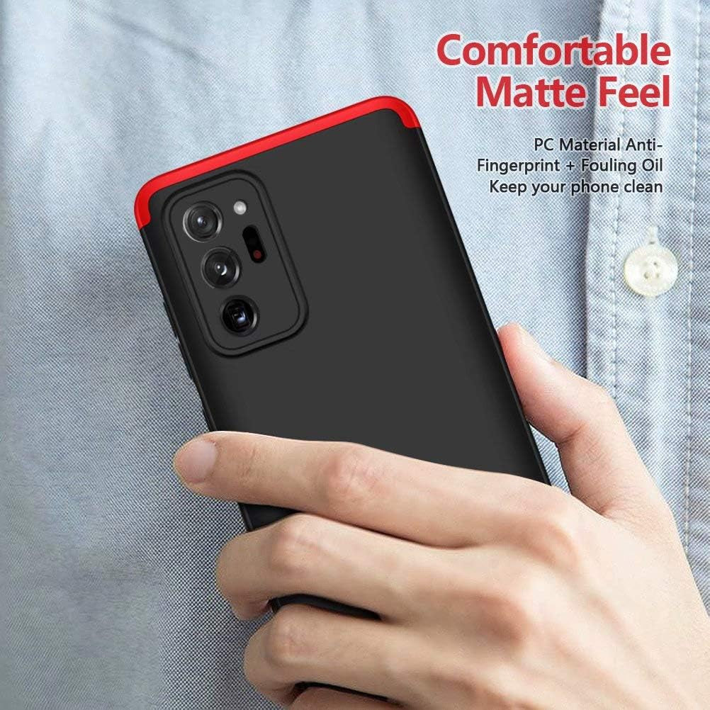 ATRAING Galaxy Note 20 Ultra Case, Hard Ultra-Thin Shockproof PC 3 in 1 Velvet Touch Fingerprint-Proof Anti-Slip Anti-Marks Cover for Samsung Galaxy Note 20 Ultra (Red+Black+Red)  ATRAING   
