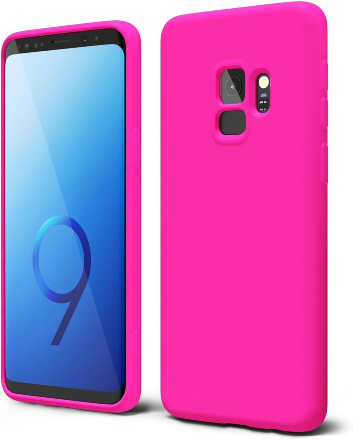 Oakxco for Samsung Galaxy S9 plus Phone Case Liquid Silicone Grip, Cute Thin Slim Soft Rubber TPU Plain Smooth Gel Cover for Women Girl, Matte Solid Protective & Shockproof, Aqua Sky Baby Light Blue  Oakxco   