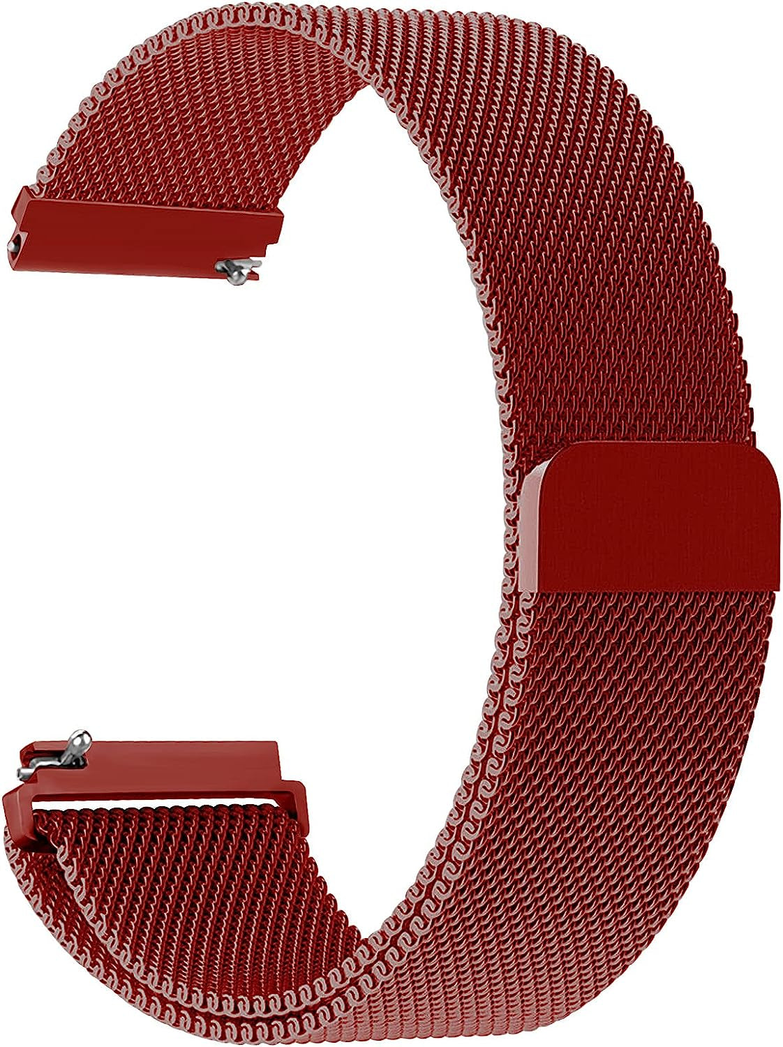 20Mm Quick Release Watch Band Metal Strap for Samsung Galaxy Watch 5 4 3 40Mm 41Mm 42Mm 44Mm 45Mm 46Mm Magnetic Mesh Watch Band for Amazfit Bip U Pro/Gts for Galaxy Watch Active/Active 2 40Mm 44Mm  DMVEIMAL Wine red  