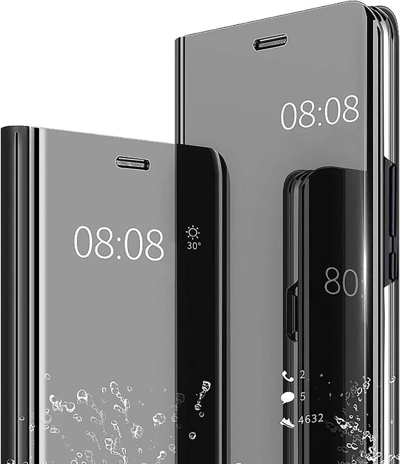 Tncavo for Xiaomi Redmi Note 12 Pro plus Mirror Case for Women, Outdoor Makeup Clear Phone Cover with Kickstand for Xiaomi Redmi Note 12 Pro plus JM Silver  Tncavo Black Full 