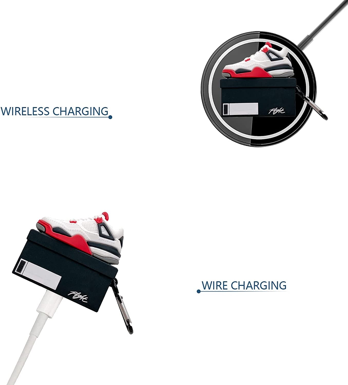 Noctiloros Cool Sneaker Case for Airpods Pro,Fun Shoe Box Headphone Case Cover with Keychain and Magnetic Anti-Loss Cord  Noctiloros   