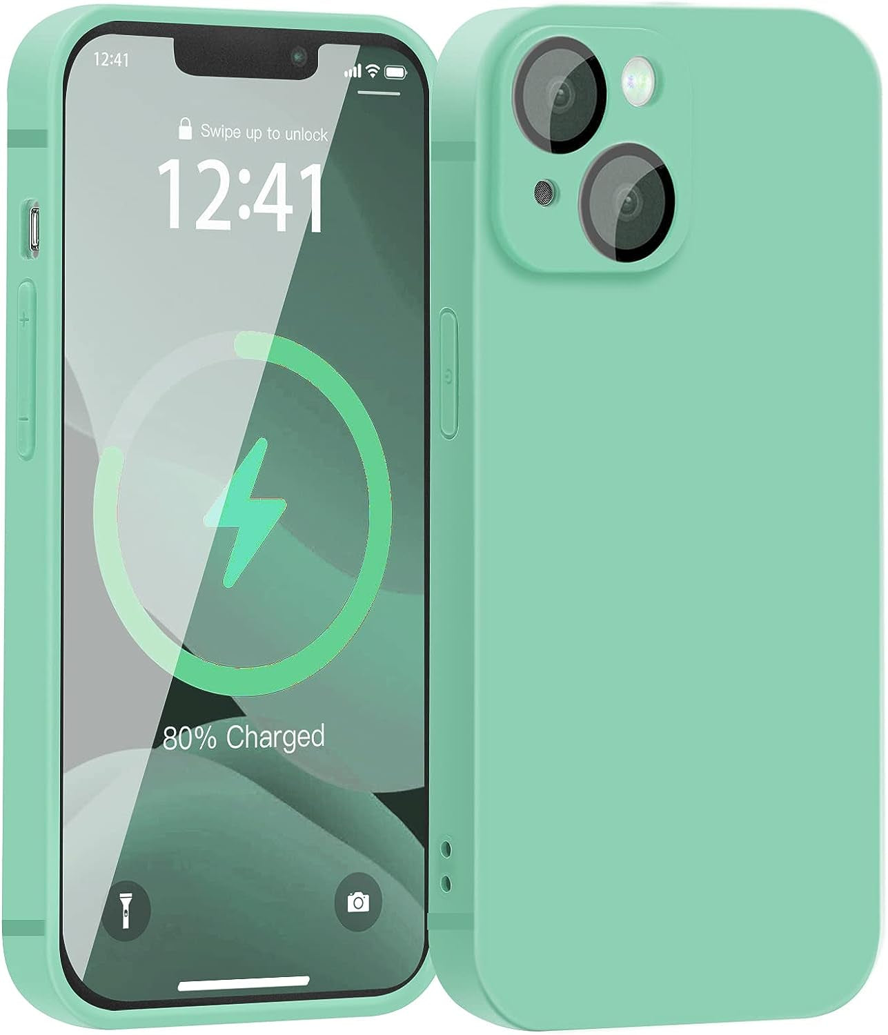 YZR Silicone Case Compatible with Iphone 13 Case (6.1 Inch 2021), with Camera Protection, Liquid Silicone Phone Case (Khaki)  YZR Light Cyan  