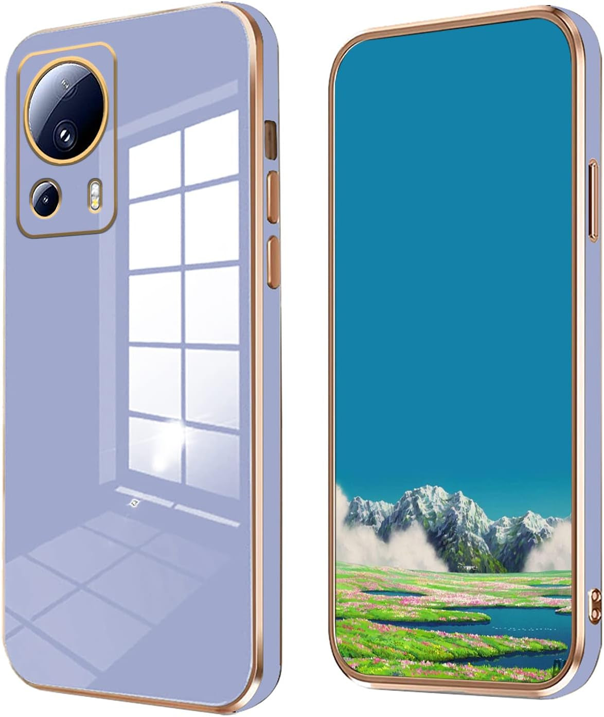 Jancyu Compatible with Xiaomi 13 Lite Case Silicone White, Slim Xiaomi 13 Lite Pro Phone Case Protective Cover Shockproof for Women Girls (Pink)  Jancyu Purple  