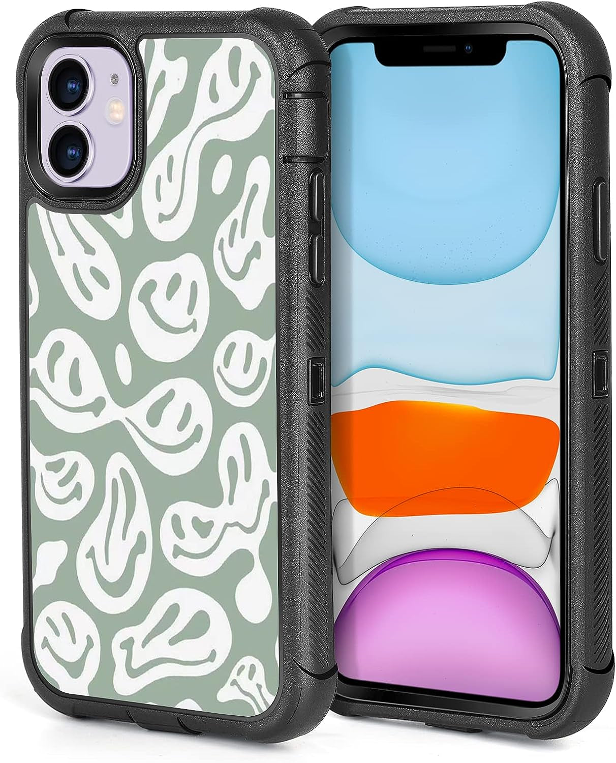 XWMHHP Compatible with Iphone 12 Case Iphone 12 Pro Case Goth Rock Skull Design for Women Girls,3-Layer Rugged Shockproof Hard Plastic Bumper +Soft Silicone Rubber Heavy Duty Case - Gothic Skeleton  XWMHHP Smile Iphone 12/12 Pro 