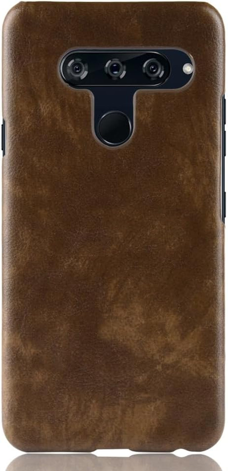 Phone Case for LG V40 Thinq Case, [PU Leather]+[Hard Plastic] for LG V40 Thinq Protector Case, Non-Slip Shockproof for LG V40 Thinq Phone Cover Grey  Generic Brown Lg V40 Thinq 