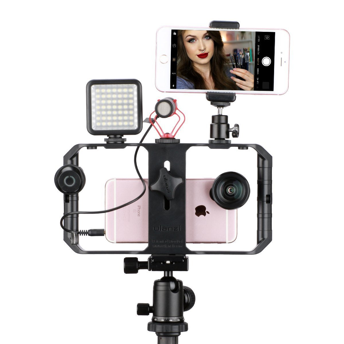 Ulanzi U Rig Pro Video Rig for Iphone, Phone Stabilizer Rig W Triple Cold Shoe Mount,Phone Tripod Mount for Iphone 11 Pro Max XS Max X 8 7 6 plus Oneplus 7 Pro Samsung Google Pixel Vlogging Filmmaking  Ulanzi   
