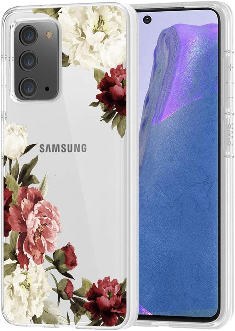 Zoeirc Case for Galaxy Note 20 5G, Samsung Note 20 Clear Case for Girls, Soft TPU 360 Full Body Shockproof Hybrid Bumper Crystal Clear Phone Case Cover for Samsung Galaxy Note 20 (Blue Butterfly)  Zoeirc Blossom Flower  