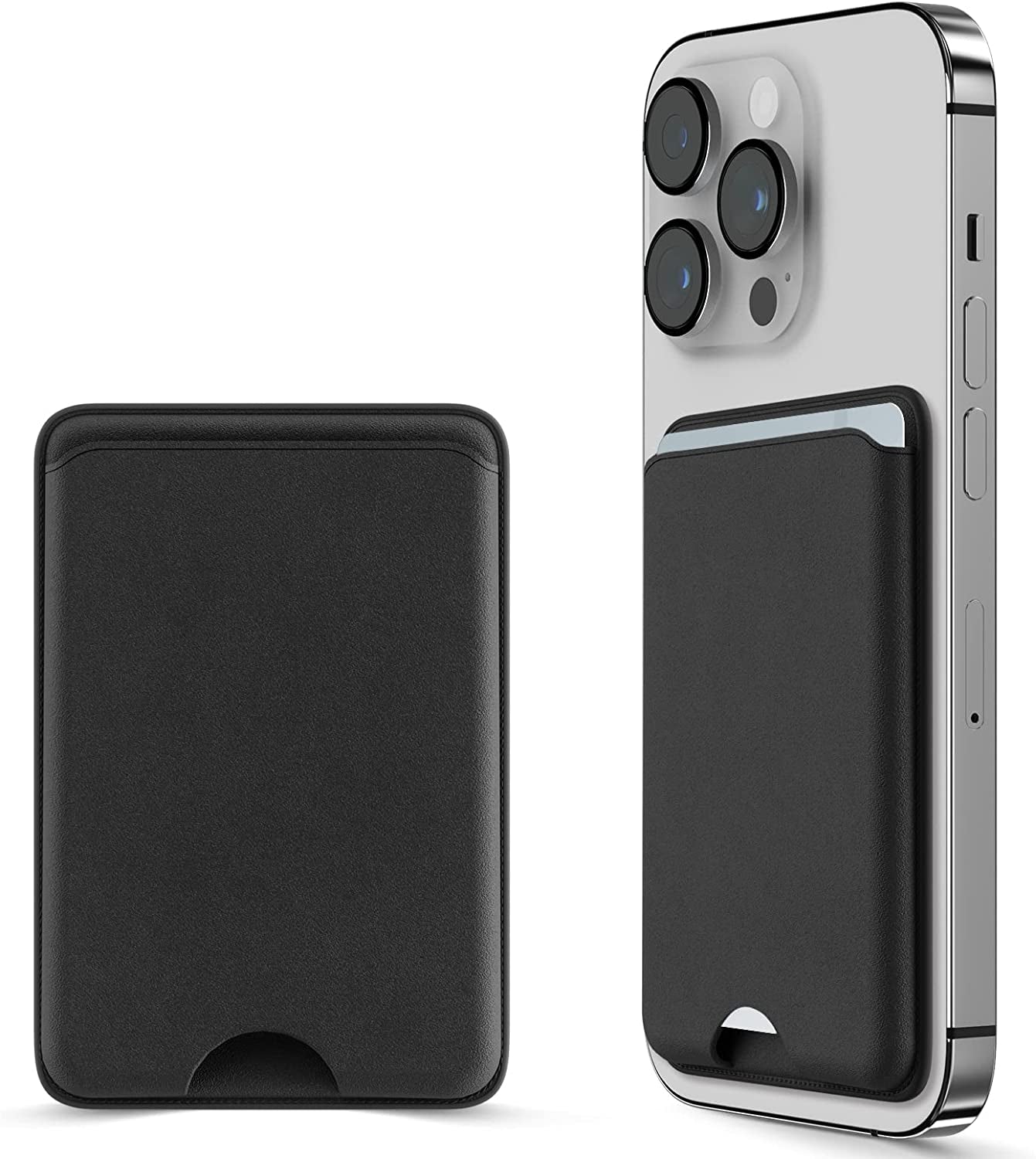 Dlinda 2-Pack Iphone Wallet Magsafe Card Holder, Detachable Leather Wallet with Magsafe for Apple Iphone 14 Pro Max/14 Plus/14 Pro/14, Iphone 13 / Iphone 12 Series, Midnight & Midnight  Dlinda   