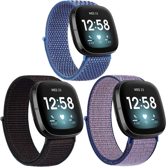 Amzpas Bands Compatible with Fitbit Versa 3 /4 Fitbit Sense / Sense 2, Soft Adjustable Breathable Replacement Wristband for Fitbit Versa 3 /4 Fitbit Sense / Sense 2 Smartwatch for Women  Amzpas   