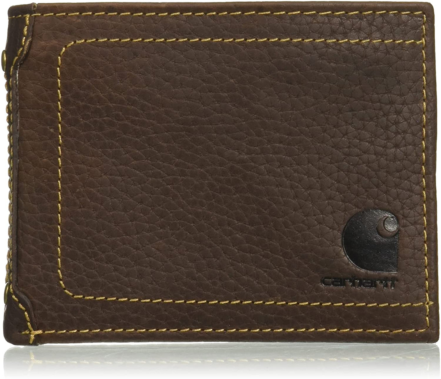 Carhartt Men'S Billfold and Passcase Wallets, Durable Bifold Wallets, Available in Leather and Canvas Styles  Carhartt Brown  