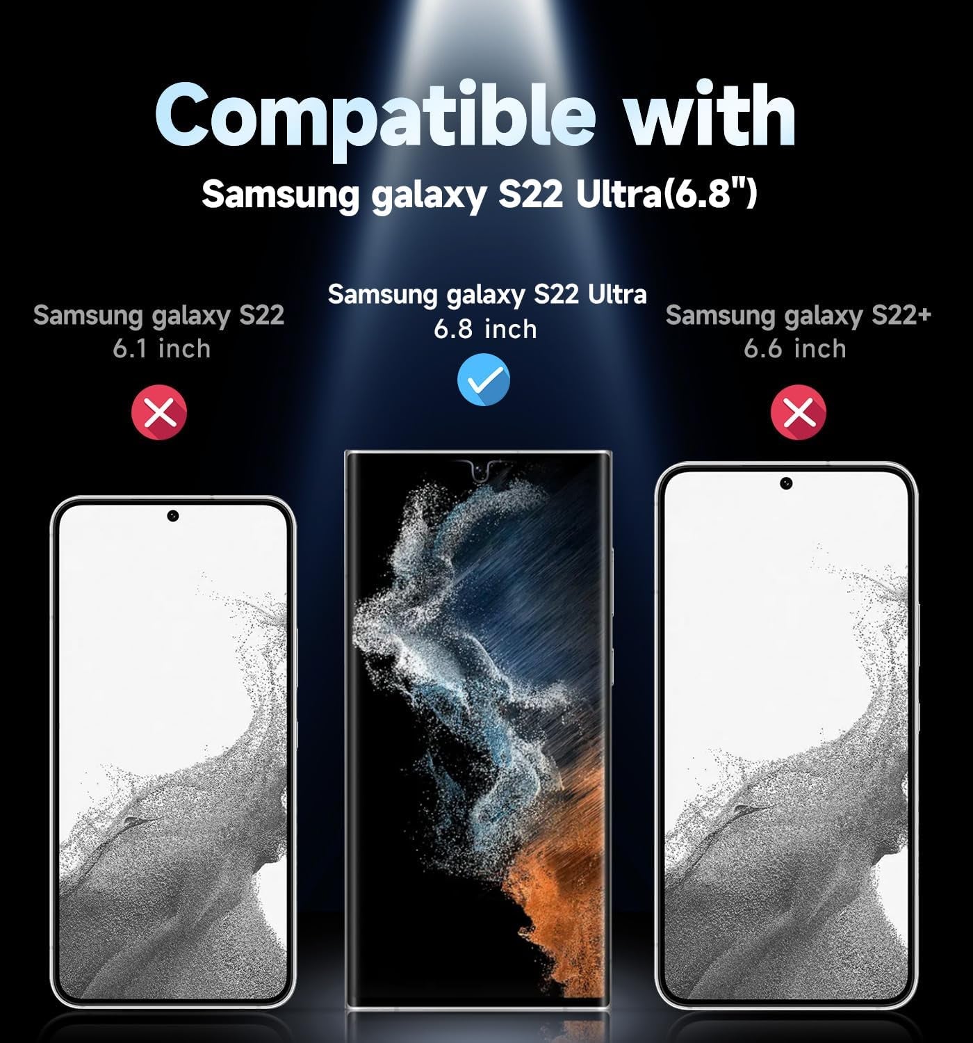 MAGIC JOHN 2 Pack for Samsung Galaxy S22 Ultra Screen Protector [Ceramic Film] Not Glass 6.8 Inch,[100% Fingerprint ID Compatible] Easy Installation Tray, 3D Curved, Bubble Free, Scratch Proof, HD Clear, Case Friendly  MAGIC JOHN   