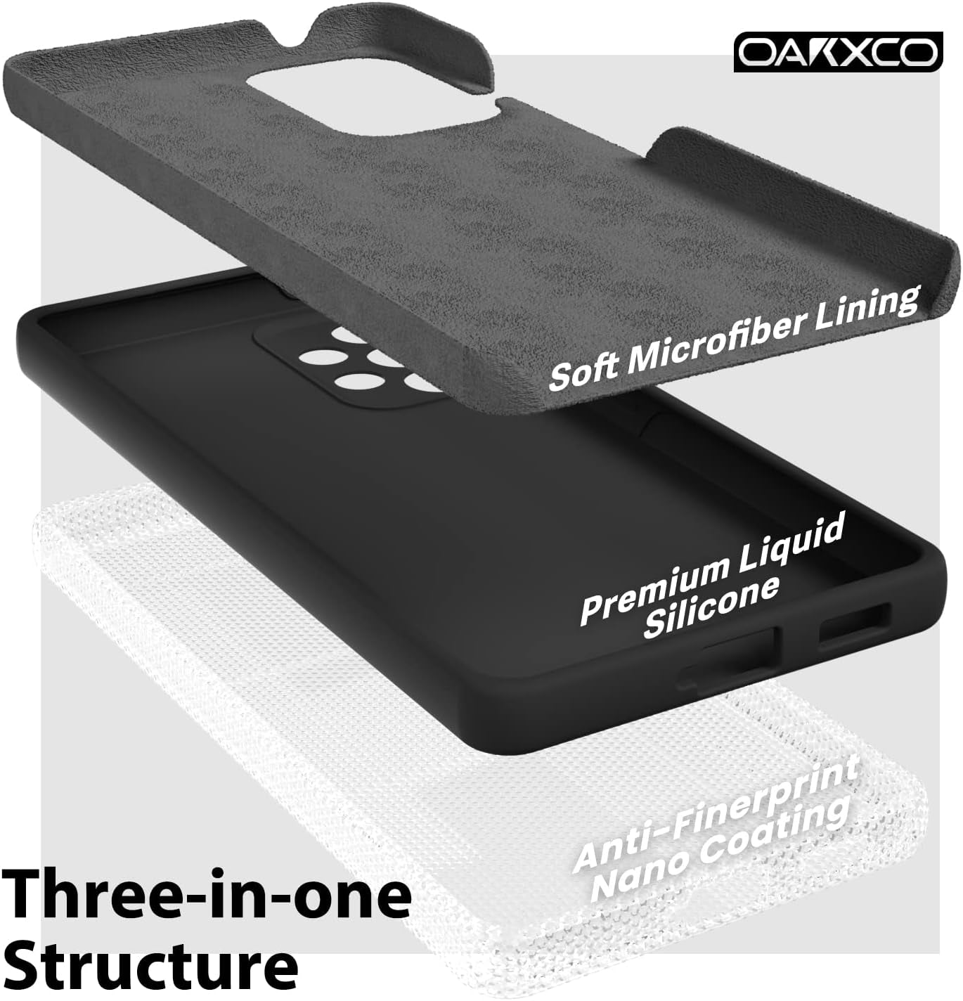 Oakxco for Samsung Galaxy A53 Phone Case Liquid Silicone, Cute Thin Slim Soft Rubber TPU Plain Smooth Gel Cover for Women Girl, Matte Solid Protective & Shockproof, Black  oakxco   