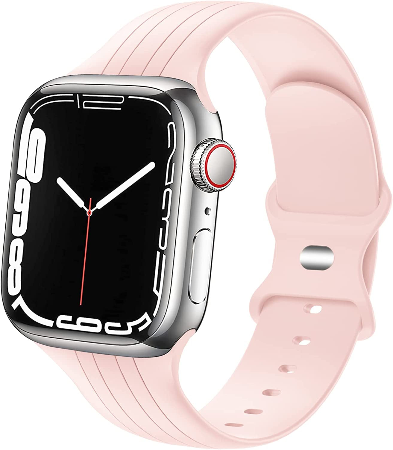 Designer Sport Bands Compatible with Apple Watch Band 42Mm 44Mm 45Mm 49Mm Series 8 Ultra 7 6 5 4 3 2 1 SE Women Men, Breathable Soft Silicone Strap Replacement Band for Iwatch Bands  Plesechde Sand Pink 38mm/40mm/41mm 