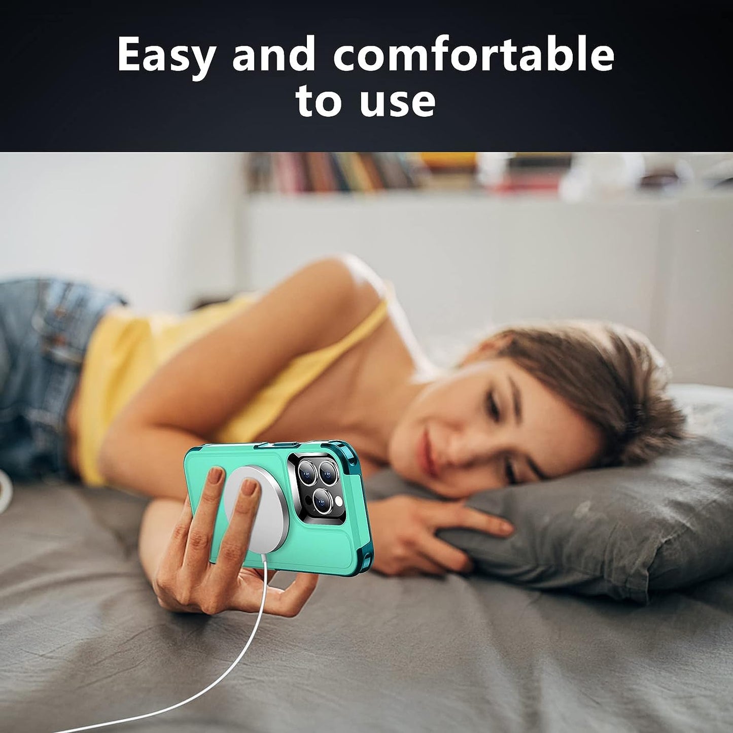 SUPFINE 5 in 1 Magnetic Iphone 13 Pro Max Case[Compatible with Magsafe][10 FT Military Grade Drop Protection] [2+Tempered Glass Screen Protector, 2+ Camera Lens Protector] Non-Slip,Light Green  SUPFINE   