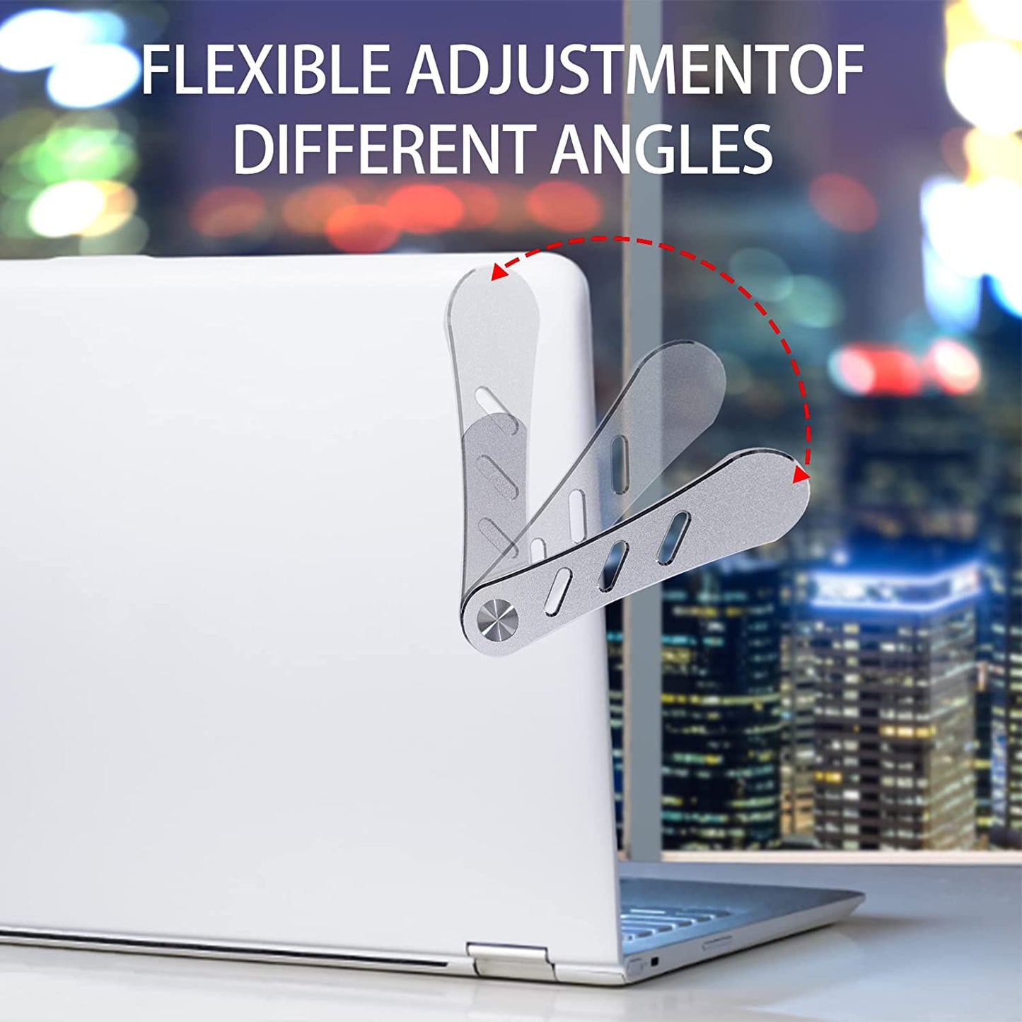 Magnetic Phone Holder, Adjustable Laptop Stand, Foldable Laptop Side Mount Clip, Slim Portable Computer Expansion Bracket Compatible with Any Phone, Silver  SIXGOD   