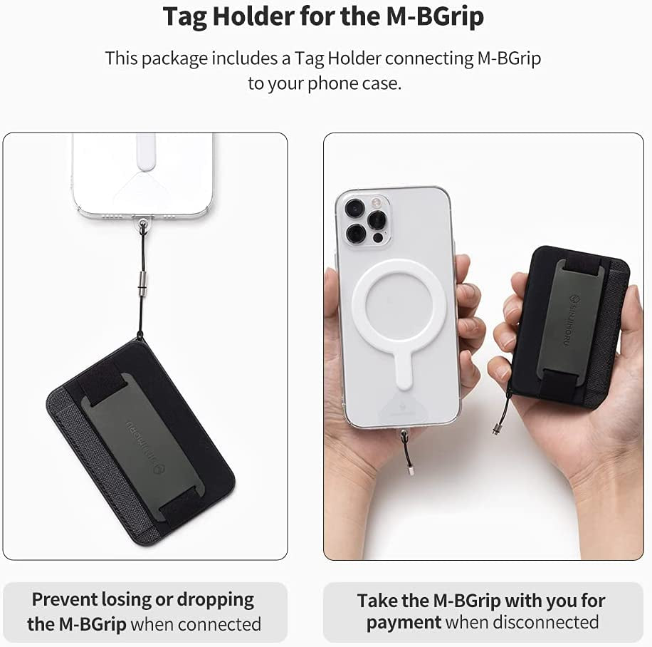 3 in 1 Magnetic Card Holder, Sinjimoru Magnetic Wallet for Magsafe as Cell Phone Wallet Stick on with Phone Grip Holder & Mobile Phone Kickstand Iphone 12 13 & Iphone 14 Series. M-Bgrip Black  Sinjimoru Co.Ltd   