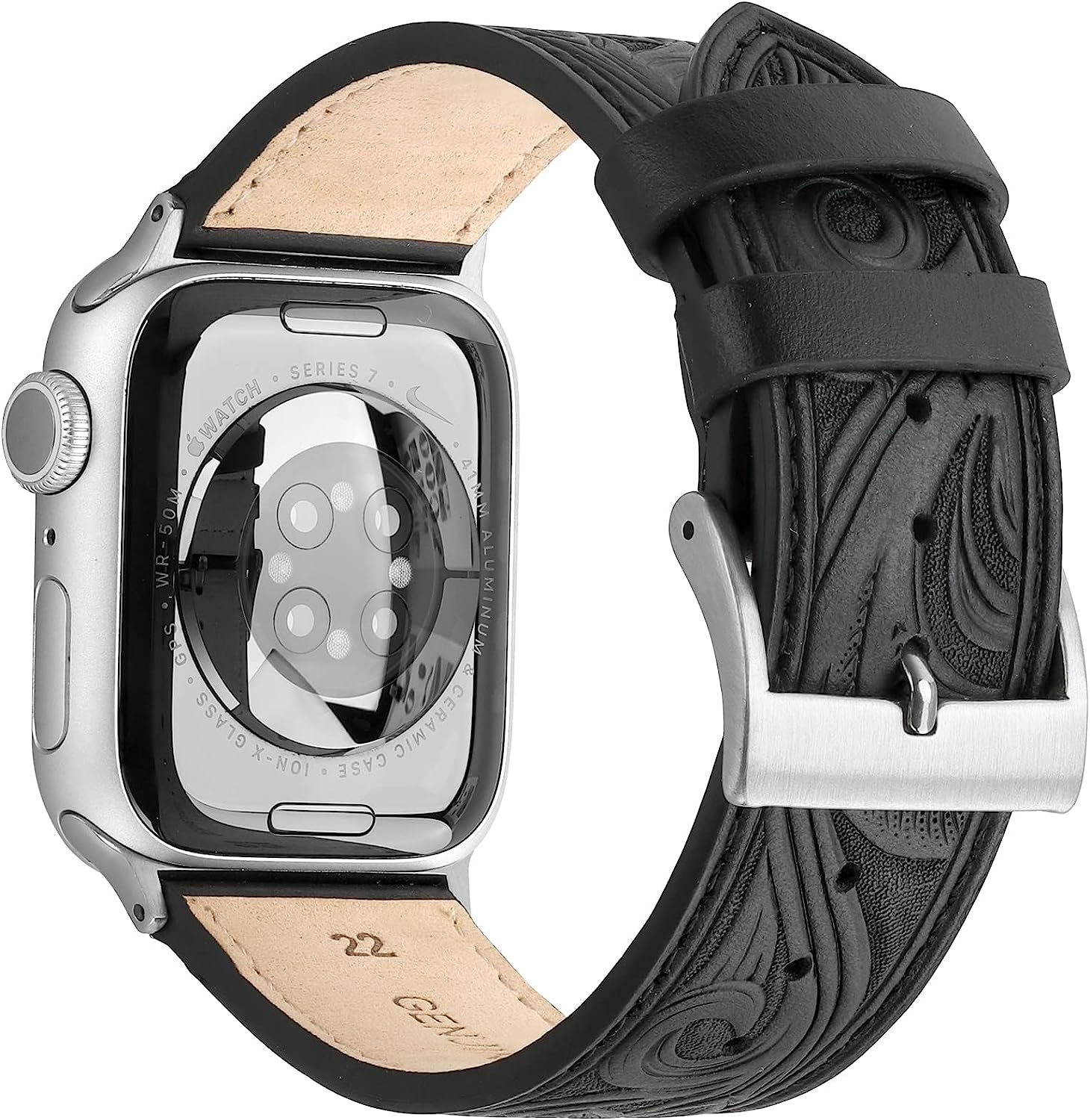 Deeplus for Apple Watch Band 41 Mm / 40 Mm / 38 Mm Series 7 /SE/ 6/5/4/3/2/1,Sunflower Tooled Leather Cowboy Replacement Western Apple Watch Retro Strap Bracelet for Iwatch Men Women  Deeplus   