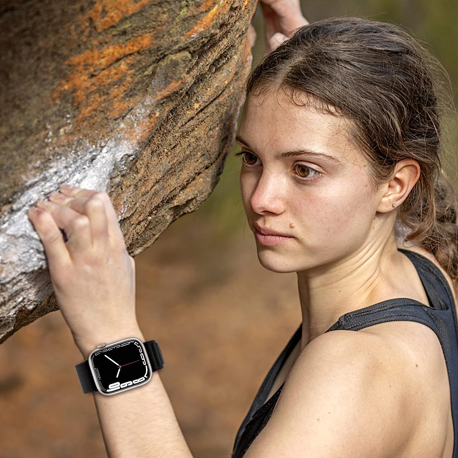 4 Pack Alpine Trail Loop Ocean Band Compatible with Apple Watch Band 49Mm 45Mm 44Mm 42Mm Women Men,Adjustable with Sport Strap for Iwatch Ultra Series 8/7/6/5/4/3/2/1/Se,A-Black/Orange/T-Black/O-Black  FnKer   