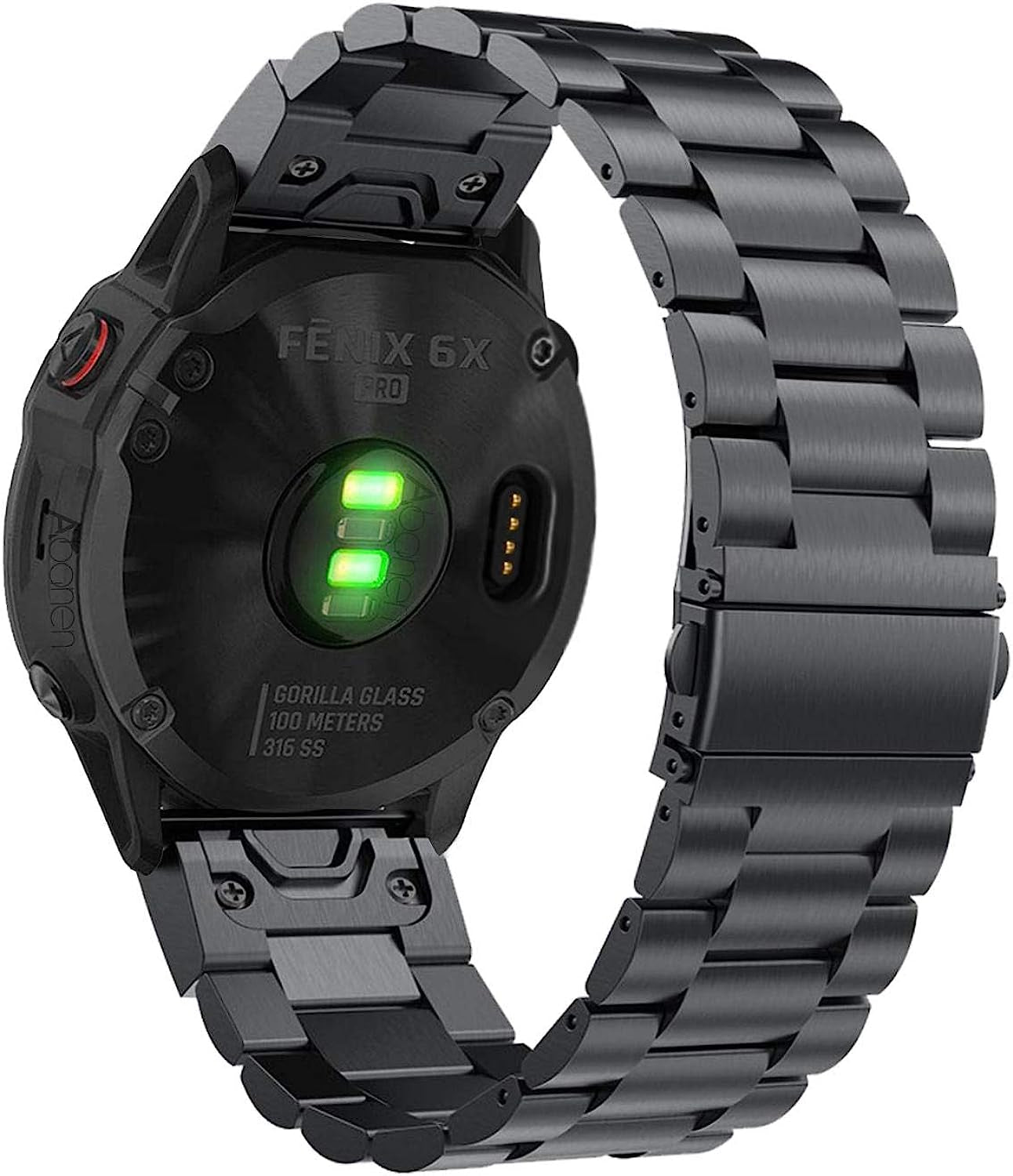 Abanen for Fenix 7X / Fenix 6X / Fenix 5X Watch Band,Quick Fit 26Mm Stainless Steel Metal Replacement Wristband Strap for Garmin Fenix 5X Plus,Fenix 3/3 Hr,Tactix Bravo/Charlie,Black  Abanen   