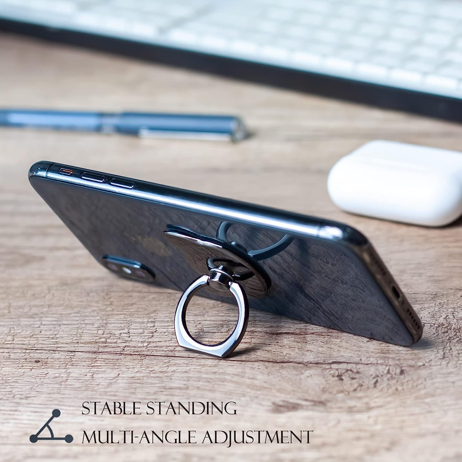 [2 Packs] Cat Glossy Cell Phone Ring Holder Stand, 360 Degree Rotation Finger Ring Kickstand with Polished Metal Phone Grip for Magnetic Car Mount, Smartphone Accessories  Wansurs   