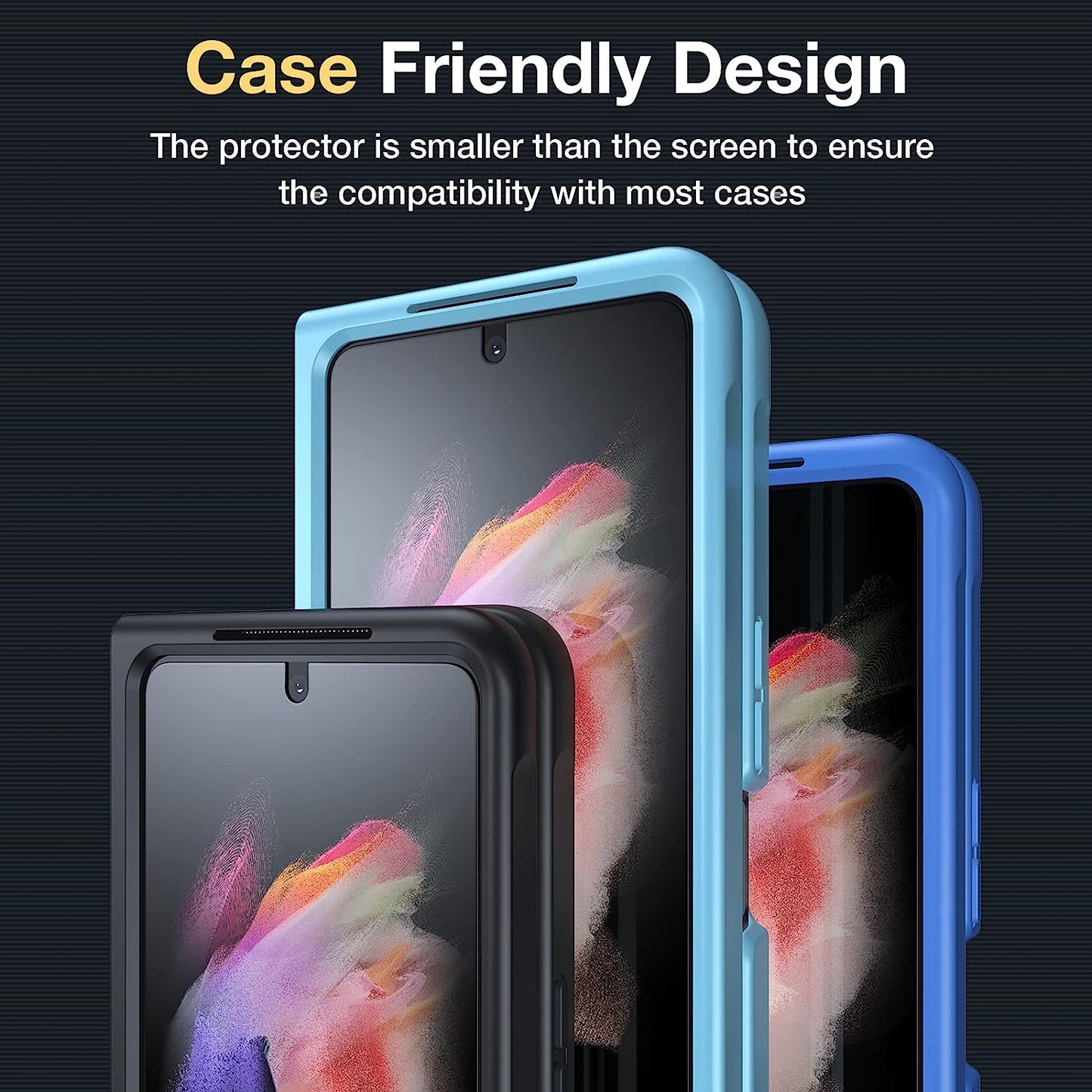 LK [3+3 Pack] 3 Pack Samsung Galaxy Z Fold 3 5G Front Screen Protector with 3 Pack Camera Lens Protector, Anti-Scratch, Hd-Ultra, Easy Installation 9H Hardness Tempered Glass for Galaxy Z Fold 3  LK   