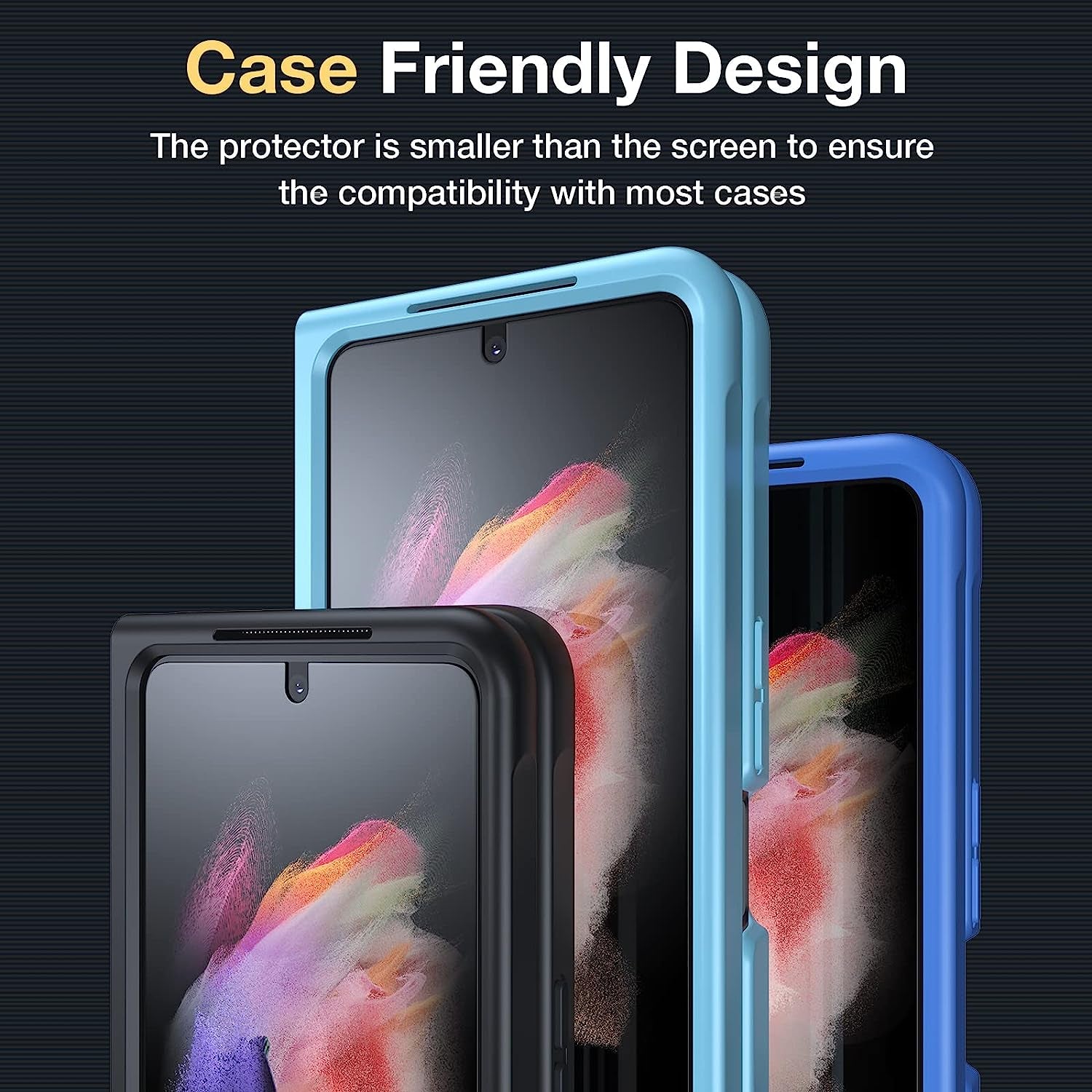 LK [3+3 Pack] 3 Pack Samsung Galaxy Z Fold 3 5G Front Screen Protector with 3 Pack Camera Lens Protector, Anti-Scratch, Hd-Ultra, Easy Installation 9H Hardness Tempered Glass for Galaxy Z Fold 3  LK   