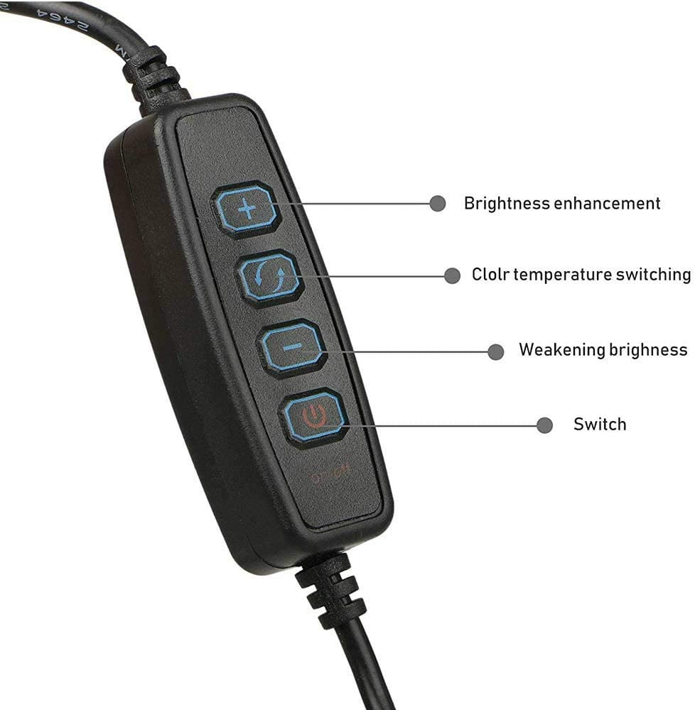 Fonrest LED Ring Light with Stretchable Tripod Stand Selfie Stick, 6-Inch Dimmable Floor/Table Annular Lamp for Selfie, Makeup, Live Stream, Youtube, Vlog, Camera/Phone Video Shooting USB Plug  FONREST   