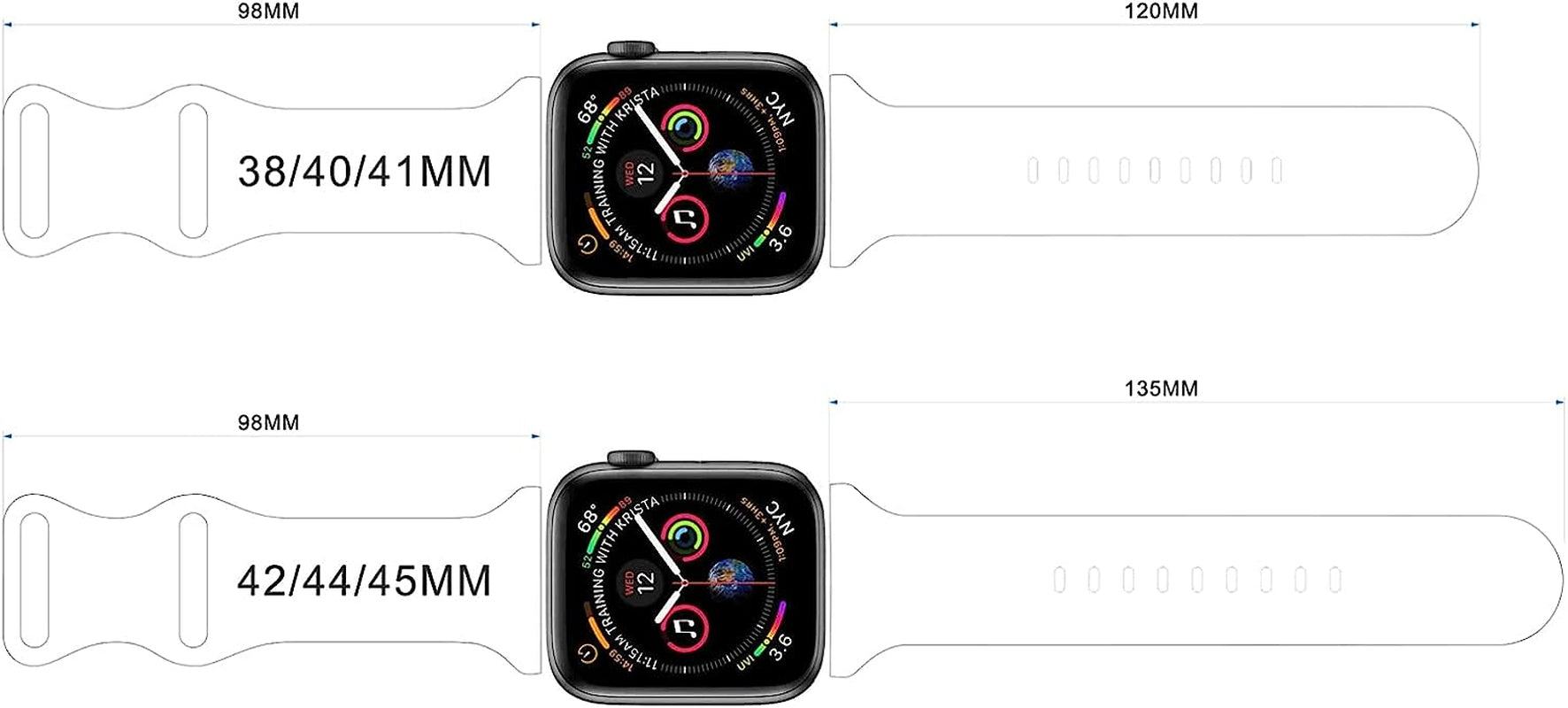 Easter Theme Bunny Rabbit Eggs Pattern Bands Compatible with Apple Watch 38Mm 40Mm 41Mm 42Mm 44Mm 45Mm 49Mm, Soft Silicone Sports Wristband Strap for Iwatch SE & Series 8/7/6/5/4/3/2/1  HYHMXB   