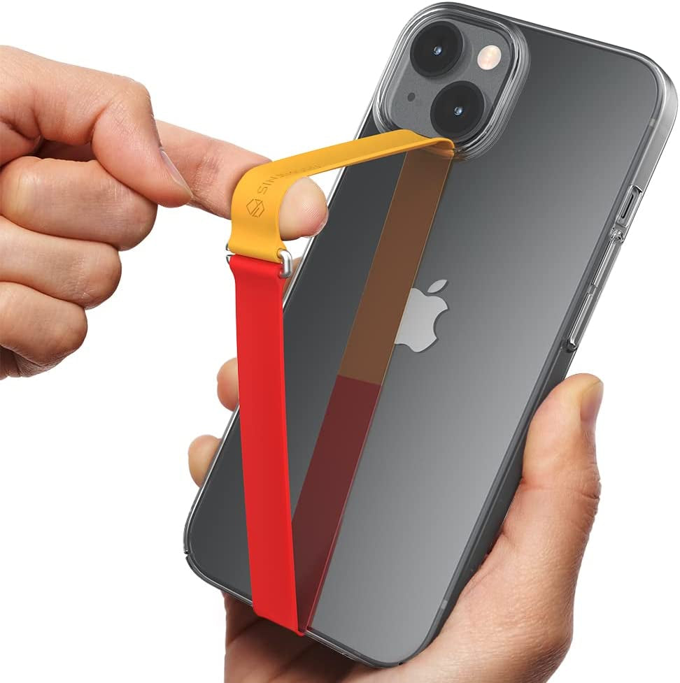 C-Shaped Clip Finger Phone Grip, Sinjimoru Silicone Cell Phone Strap for Phone Case with Clip as Phone Loop Holder for Iphone Case & Samsung Phone. Sinji Loop Clip Black 210  Sinjimoru Co.Ltd Two Colors - Mandarin Red 210 