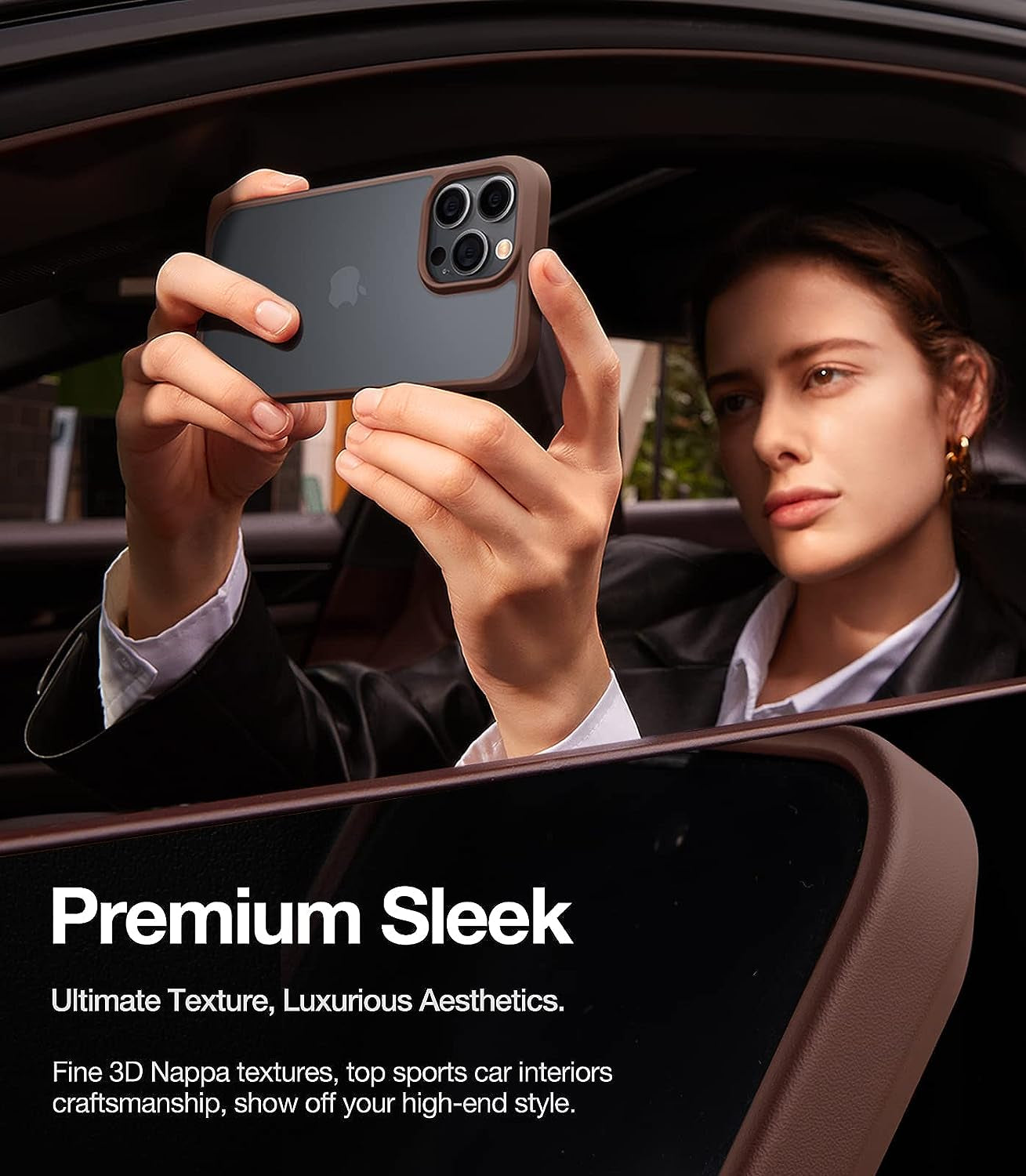 TORRAS Shockproof Iphone 14 Pro Case, Military-Grade Drop Tested, Matte Hard Back & Silicone, Anti-Fingerprint & Anti-Scratch, Brown  TORRAS   