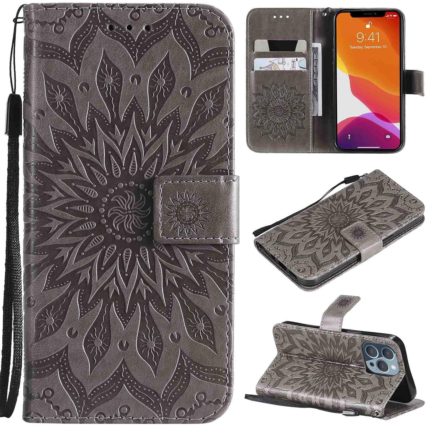 Fansipro Phone Cover Wallet Folio Case for LG G6, Premium PU Leather Slim Fit Cover for LG G6, 2 Card Slots, Exact Fitting, Green  Fansipro Gray  