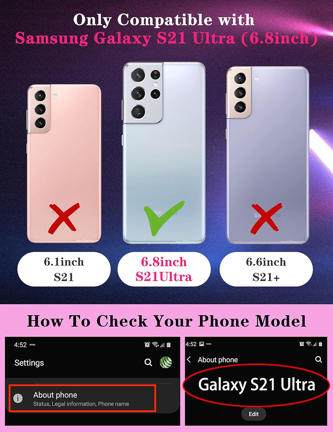 Goocrux for Samsung Galaxy S21 Ultra Case Floral Flowers for Women Girls Cute Girly Phone Cover Blue Flower Plants Design with Slide Camera Cover and Ring Holder Fashion Cases for S21 Ultra 6.8''  Goocrux   