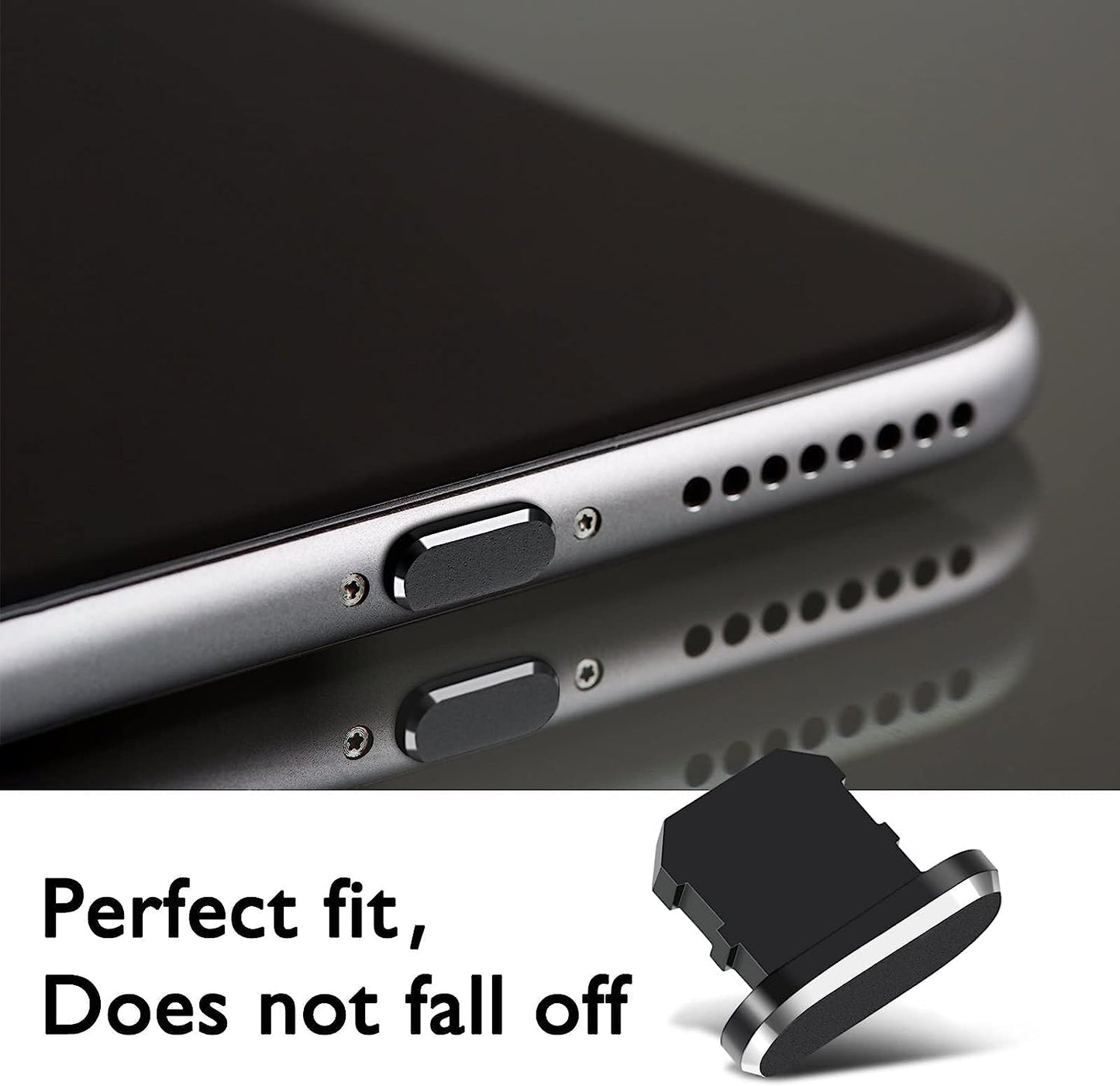 4 Pieces anti Dust Plugs,Iphone Plug Cover Iphone 7 plus Charger Plug Protector Iphone Dust Plug Charger Protector Charging Dust Cover Compatible Iphone 7, 8,11, 12, Max/X/Xs/Xr, Plus(Black)  Hi.FANCY   