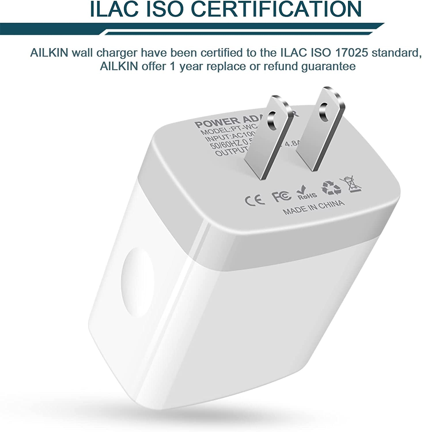 USB Charger Cube, Wall Charger Plug, AILKIN 4.8A 4-Muti Port Adapter Power Plug Charging Station Box Base Replacement for Iphone 14 13 12 11 Pro Max/X/8/7, Ipad, Samsung Phones  Shenzhen Putuo Technology Co.,Ltd   