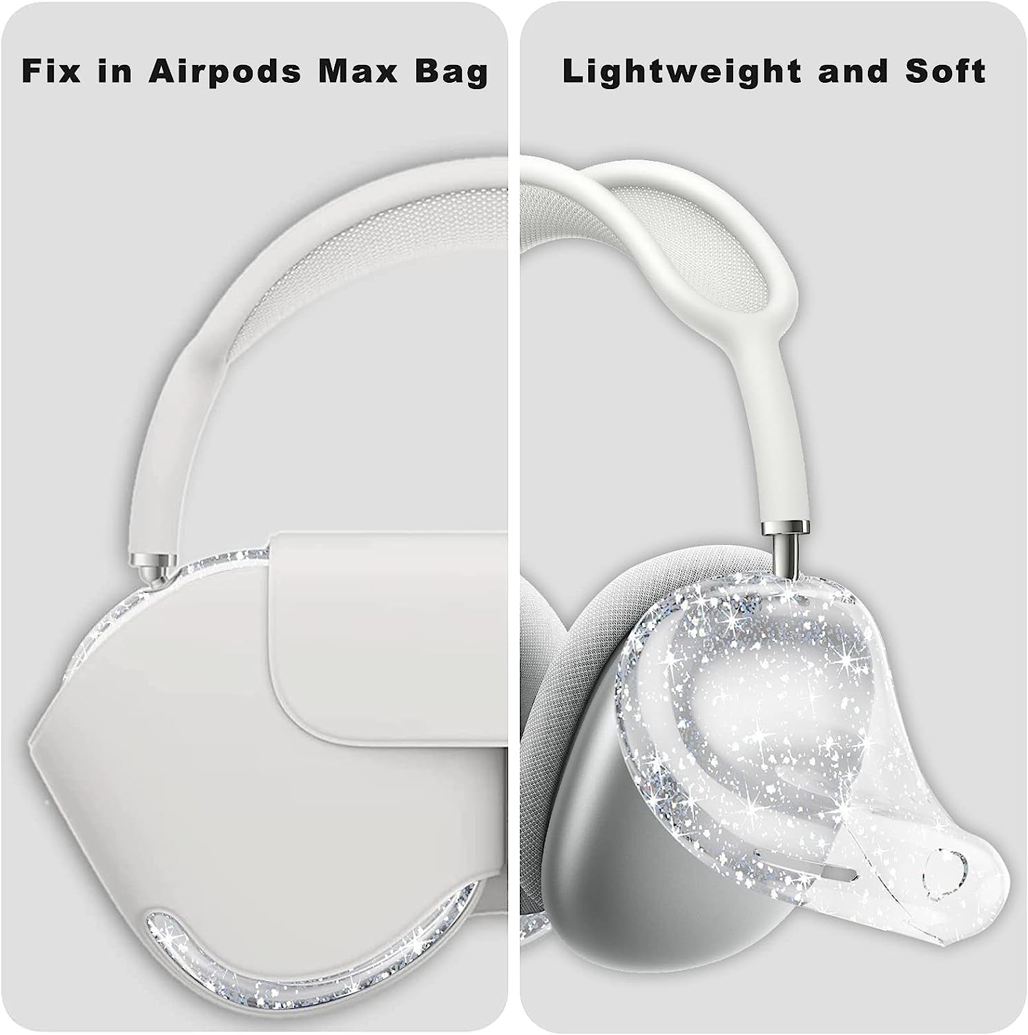 Aiaabq for Airpods Max Case Cover, Clear Soft TPU Skin Anti-Scratch, Transparent Accessories Ultra Protective Cover for Apple Airpods Max Headphones Case  Aiaabq   