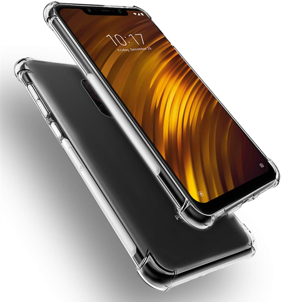 Icovercase Compatible with Xiaomi Mi A2 (Mi 6X) Case, Crystal Clear Soft TPU Shock Absorption Bumper Slim Thin Cover Case -Clear  iCoverCase Clear--Xiaomi Pocophone F1  