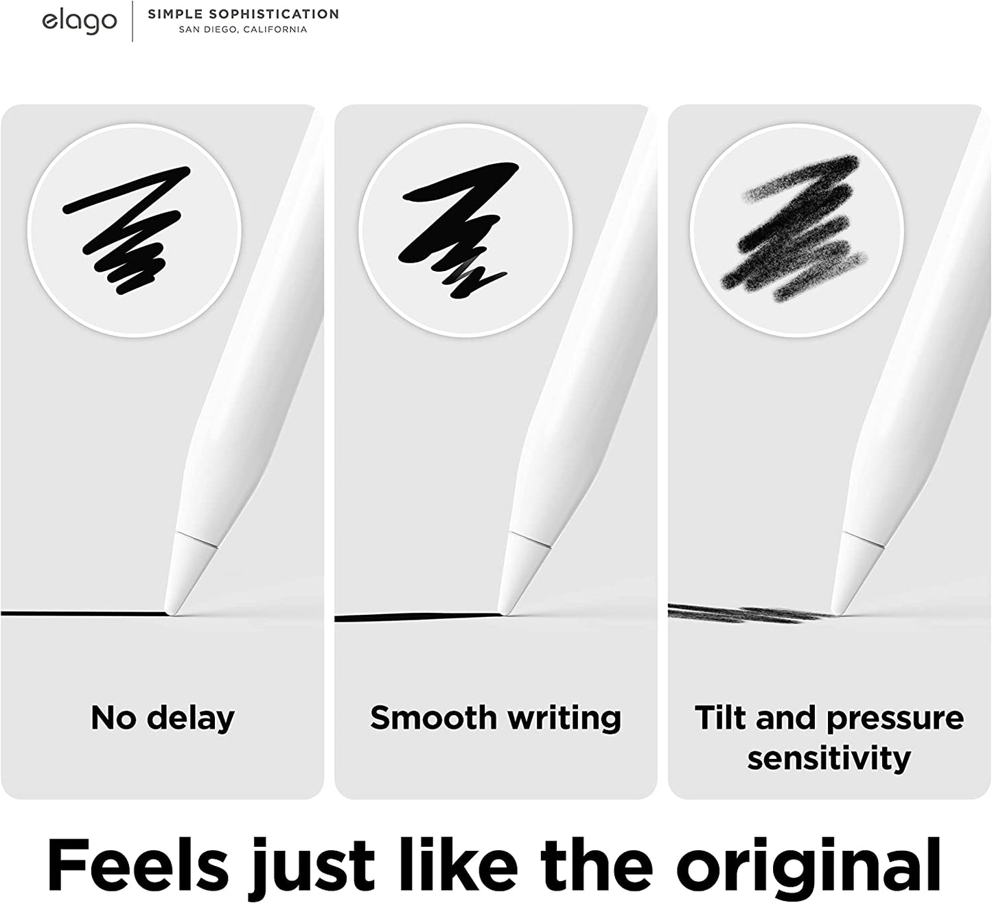 Elago [4 Pack Replacement Pencil Tips Compatible with Apple Pencil 1St & 2Nd Generation, Wear-Resistant High Sensitivity Pencil Nibs  elago   