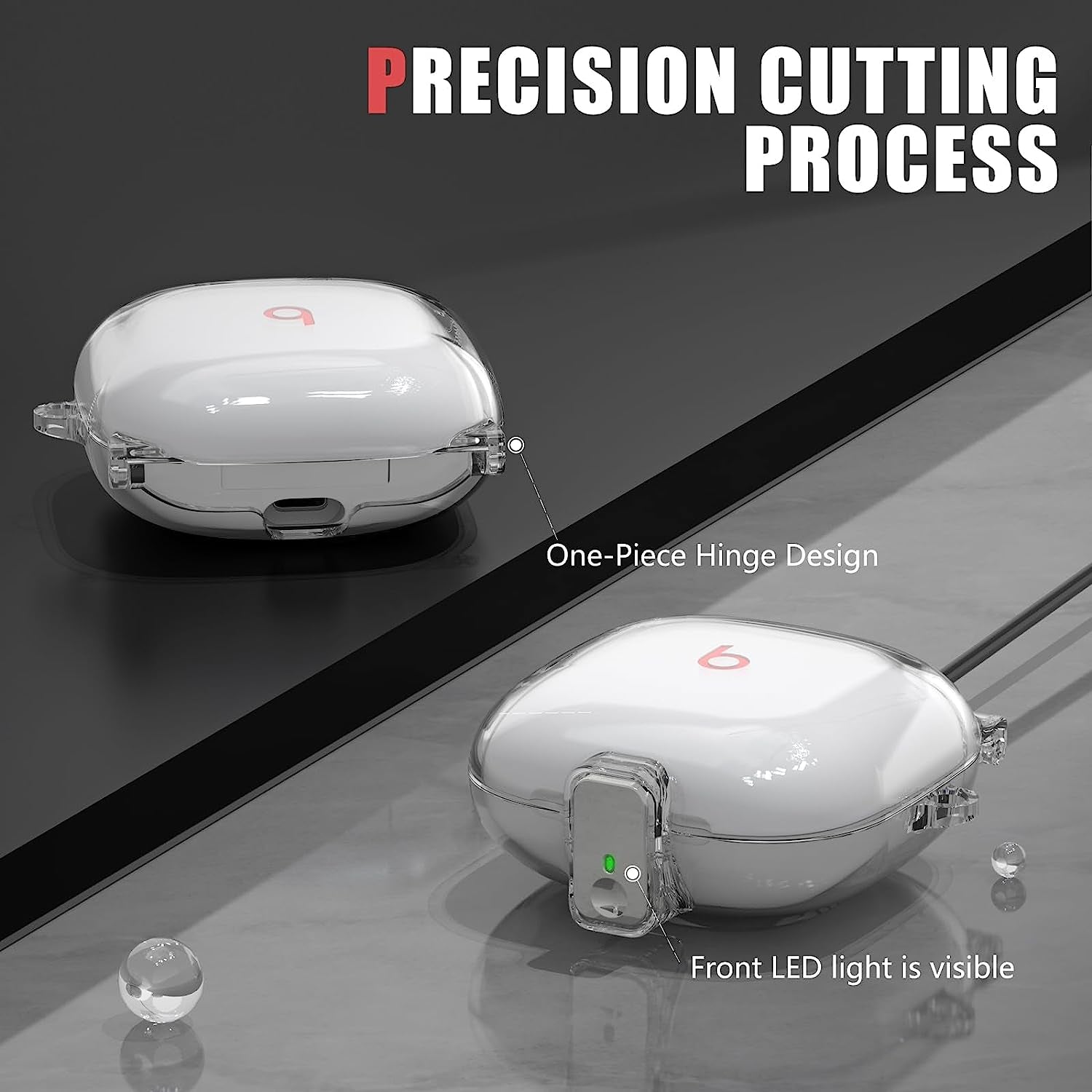 Inesore Beats Fit Pro Case with Safety Lock,Clear Case for Apple Beats Fit Pro 2021,Beats Fit Pro Accessories with Anti-Lost Keychain/Silicone Wrist Strap(Clear)  Inesore   