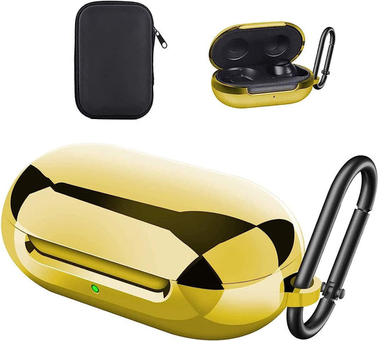 Aiiko Case for Galaxy Buds/Galaxy Buds+Plus 2020,Plated TPU Shockproof Protective Case Cover with Keychain and Carrying Box Accessories Compatible Samsung Galaxy Buds(Support Wireless Charging),Gold  Aiiko   