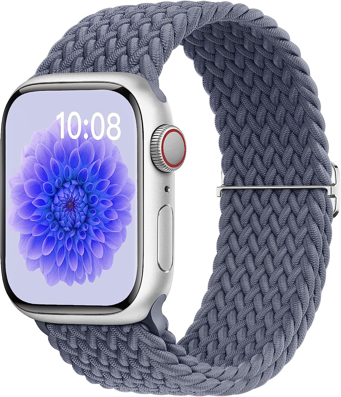 OHOTLOVE Braided Solo Loop Compatible with Apple Watch Band 41Mm 40Mm 38Mm 49Mm 45Mm 44Mm 42Mm Women Men, Nylon Adjustable Stretchy Bands Elastic Sport for Iwatch Series 8 7 6 5 4 3 2 1 SE Ultra  OHOTLOVE Blue Grey 42mm/44mm/45mm/49mm 