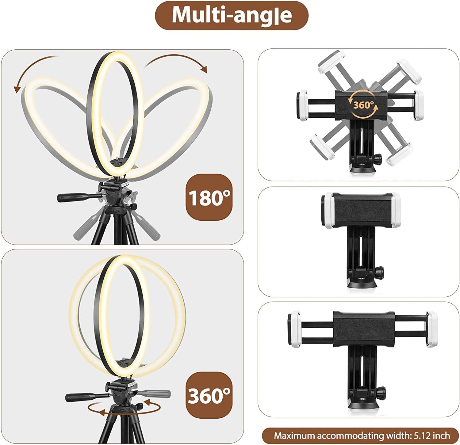 Aureday 10” Ring Light with 50Inch Tripod Stand Bundle with Mini Selfie Light  Aureday   